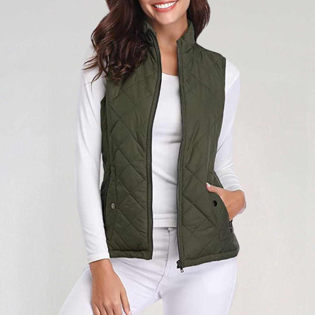 Women's Quilted Vest Lightweight Zipper