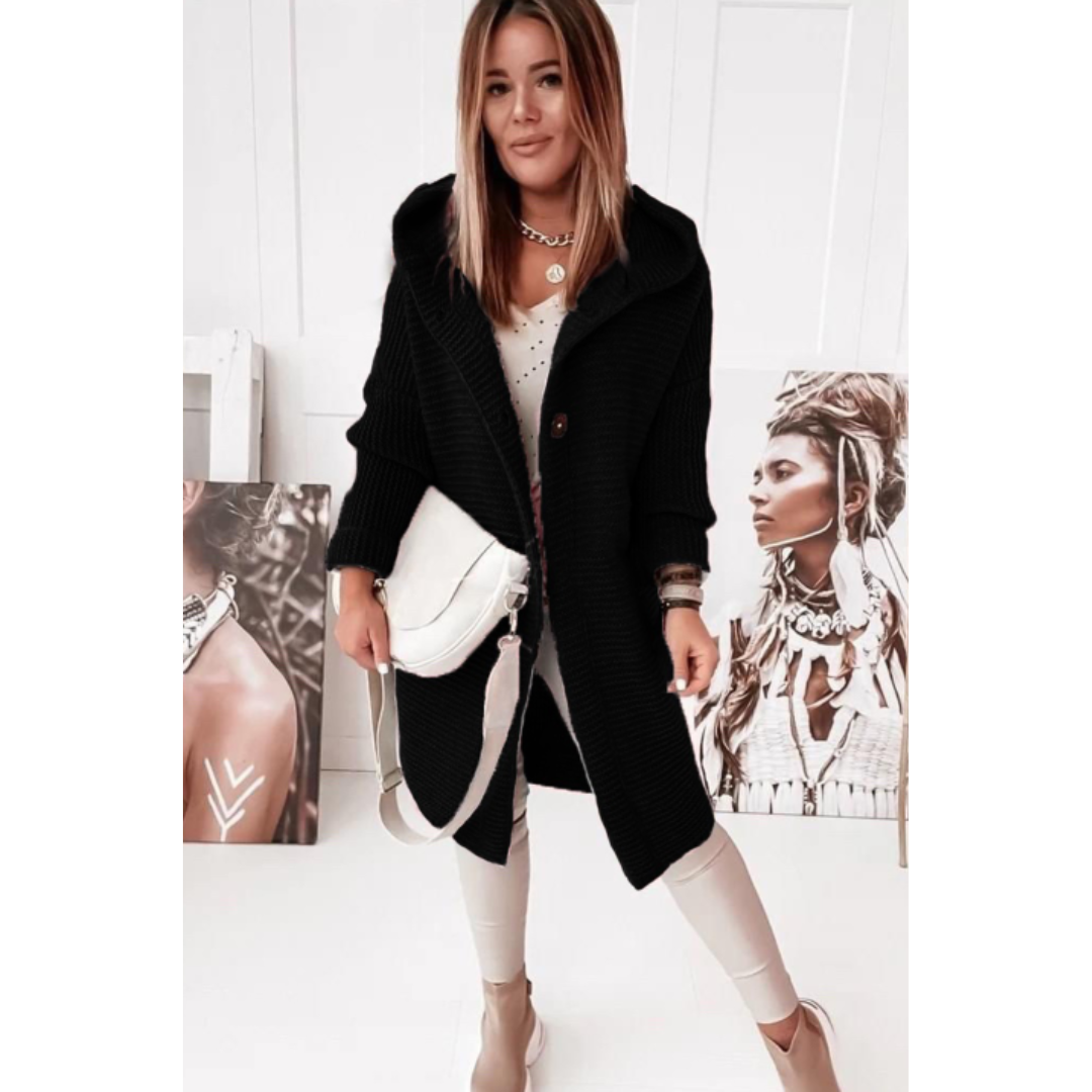 Women's Oversized Cardigan Hood Long Sleeve
