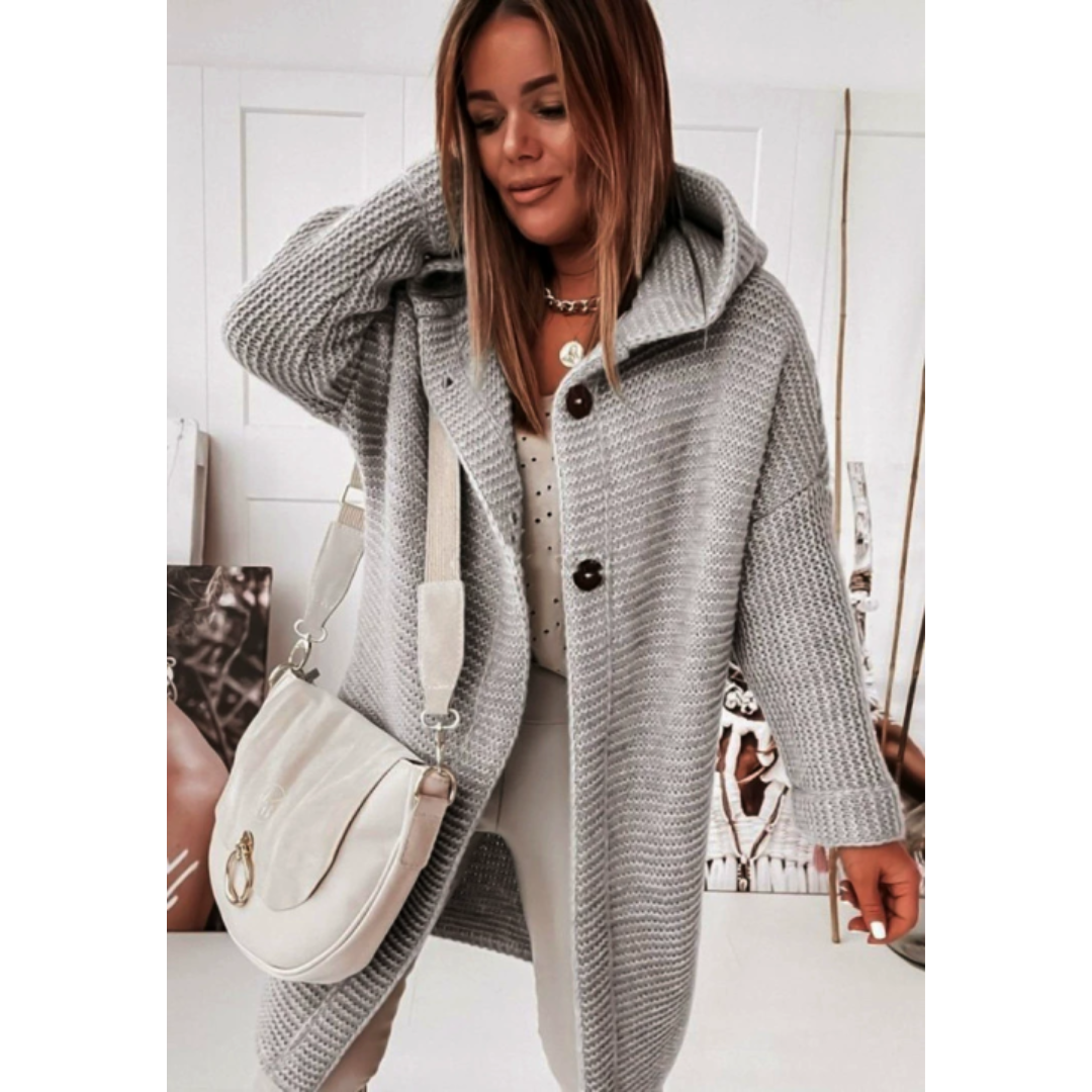 Women's Oversized Cardigan Hood Long Sleeve