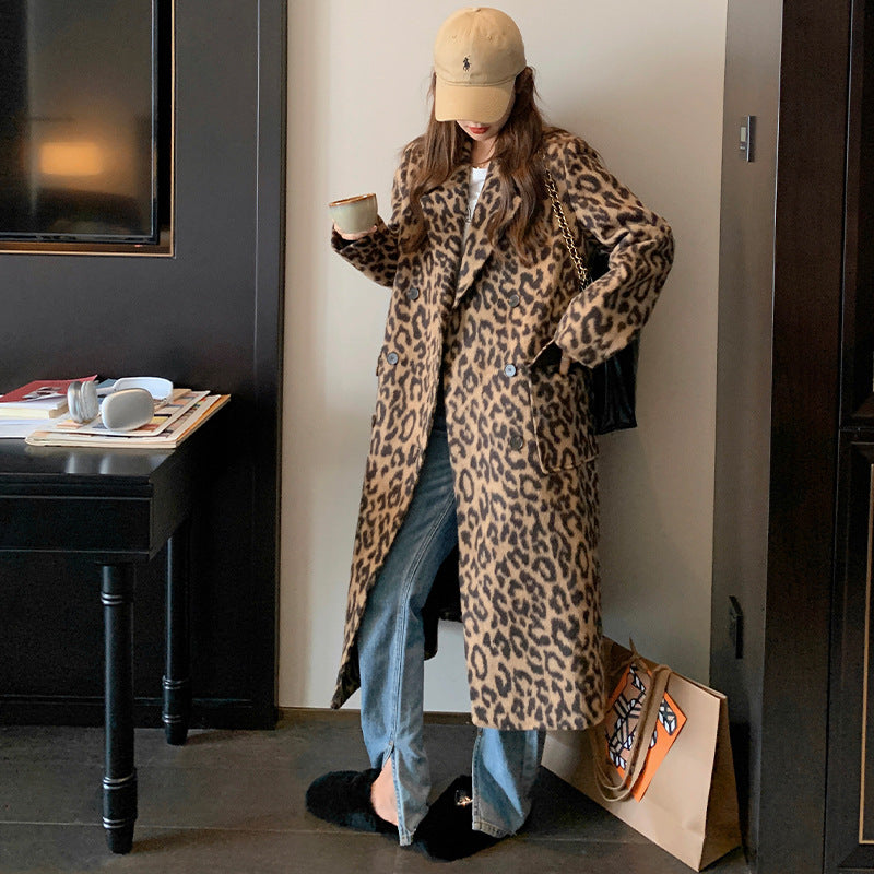 Women's Winter Jacket Leopard Print Soft & Warm
