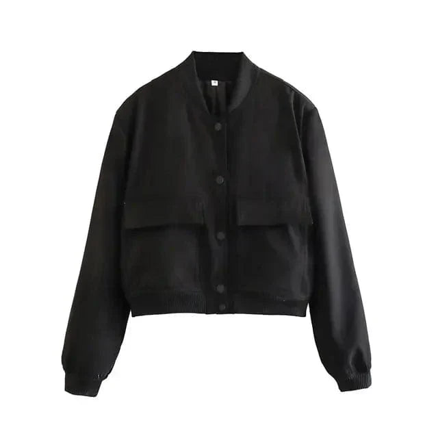 Fashionable Women's Short Bomber Jacket