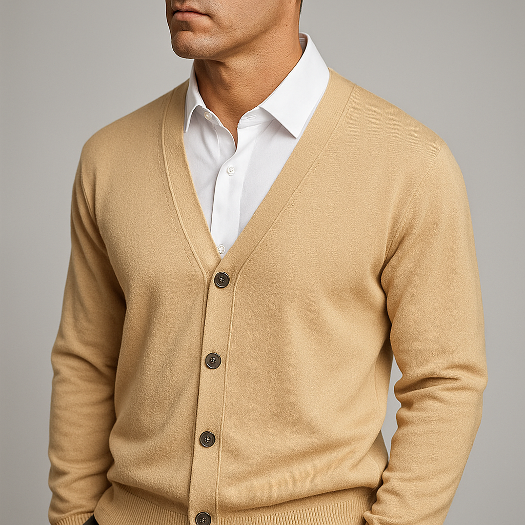 Stylish Men's Cardigan V-Neck Elegant