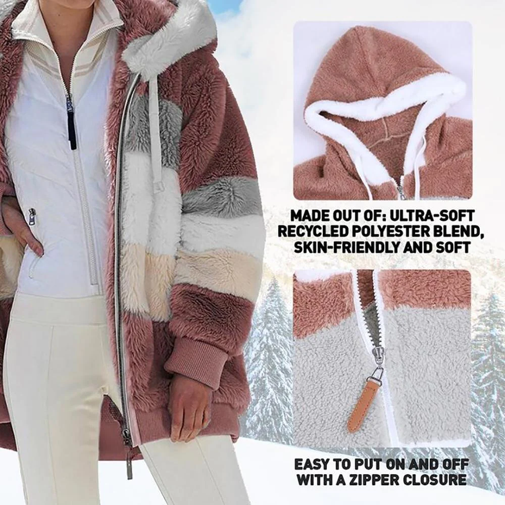 Elegant Women's Winter Coat Contrast Quilted