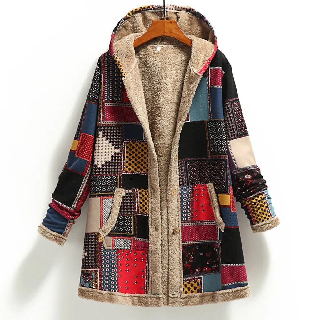 Soft Fleece Jacket Patchwork Design