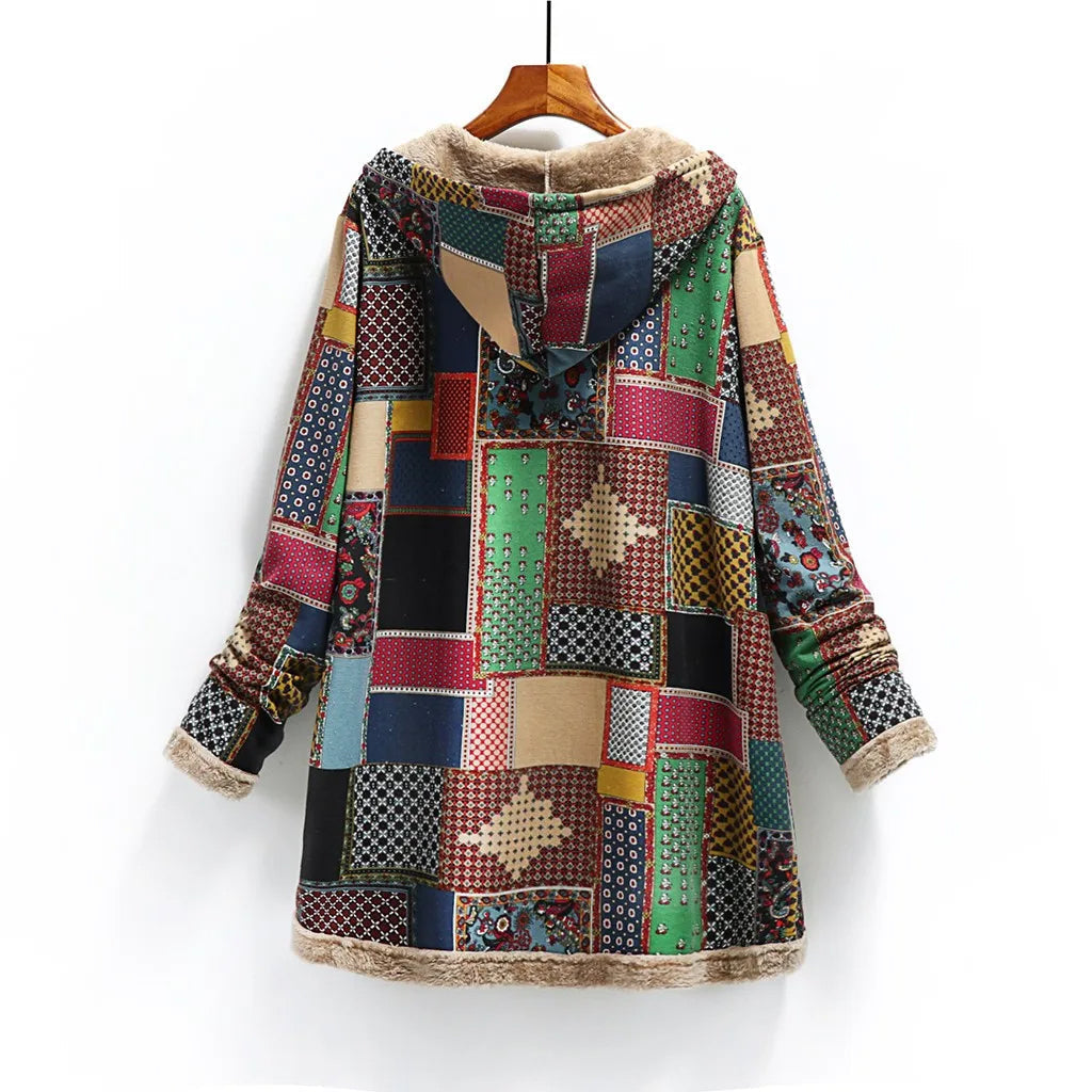 Weiche Fleecejacke Patchwork Design - IdealeKleiden