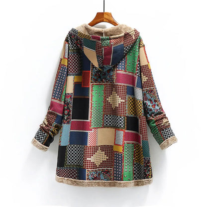 Weiche Fleecejacke Patchwork Design - IdealeKleiden
