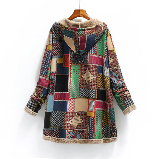 Weiche Fleecejacke Patchwork Design - IdealeKleiden
