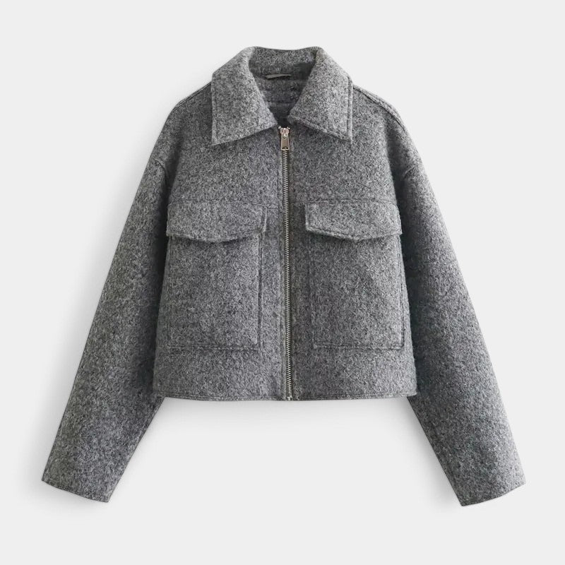 Stylish Women's Short Wool Jacket Fashionable