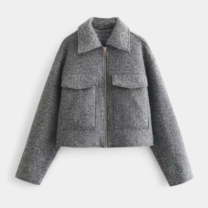 Stylish Women's Short Wool Jacket Fashionable