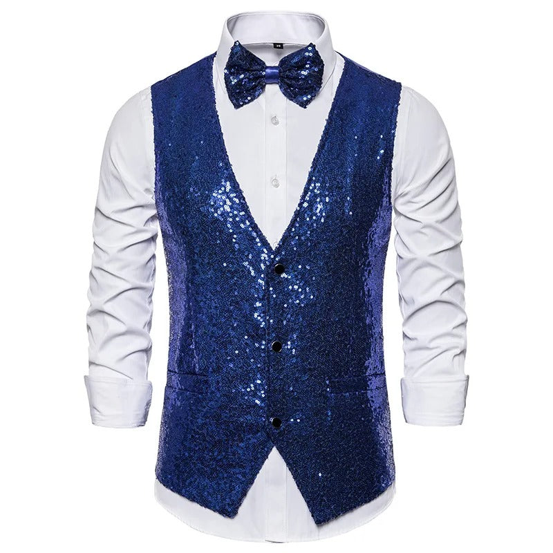 Glitter Vest Men's Party Elegant