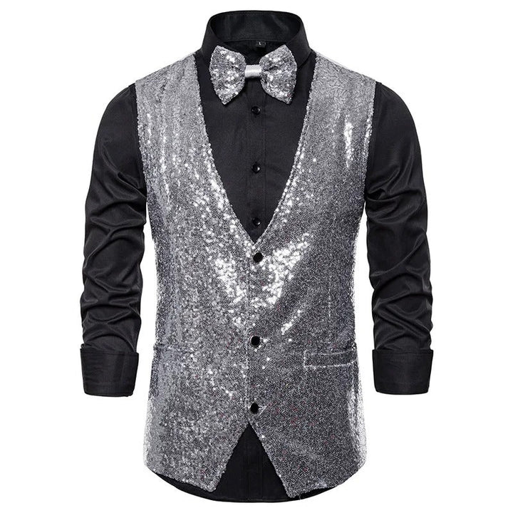 Glitzer Weste Herren Party Elegant - IdealeKleiden