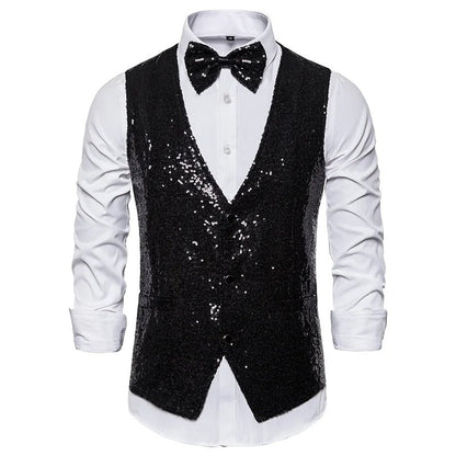 Glitter Vest Men's Party Elegant