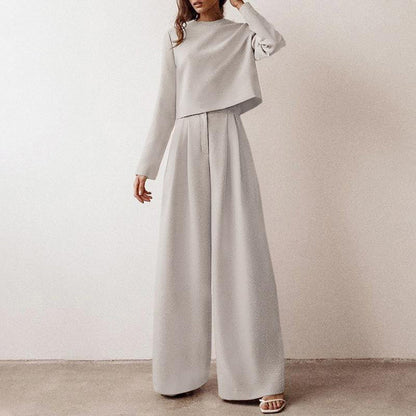 Women's Pants Set with Long-Sleeve Top