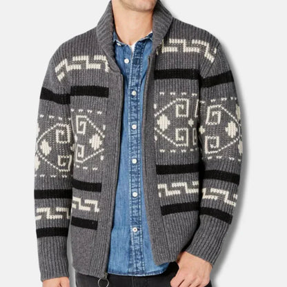 Men's Wool-Blend Zipper Cardigan
