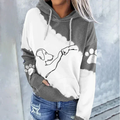 Fashionable Hoodie Dog Pattern Trendy Style