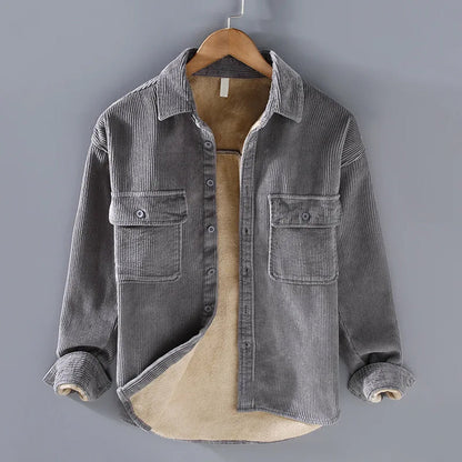 Men's Corduroy Jacket Warm Button-up Outdoor