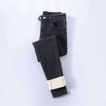 Women's Lined High-Waist Winter Jeans