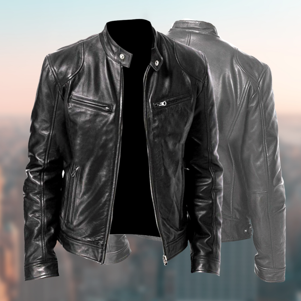 Stylische Lederjacke Herren Premium Qualität - IdealeKleiden