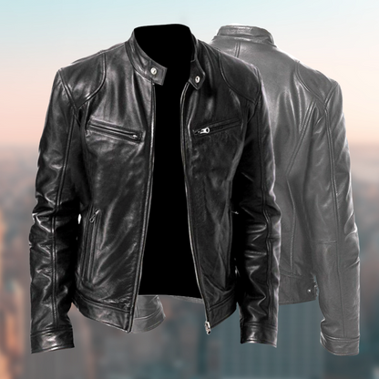 Stylische Lederjacke Herren Premium Qualität - IdealeKleiden