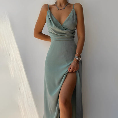 Summer dress Ibiza style satin elegant