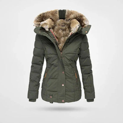 Warm winter jacket with fur collar