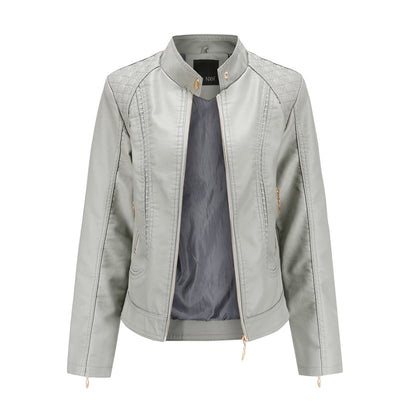 Elegant Women's Black Leather Jacket Leather Protection