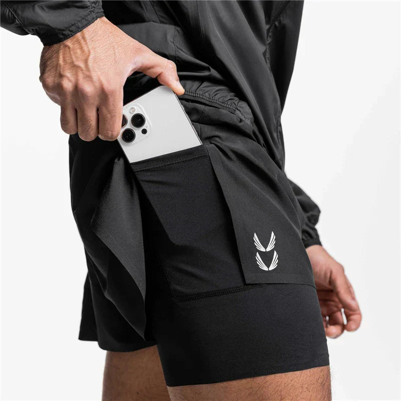 Laufshorts Herren 2-in-1 Sportshorts mitDRAWSTRING - IdealeKleiden