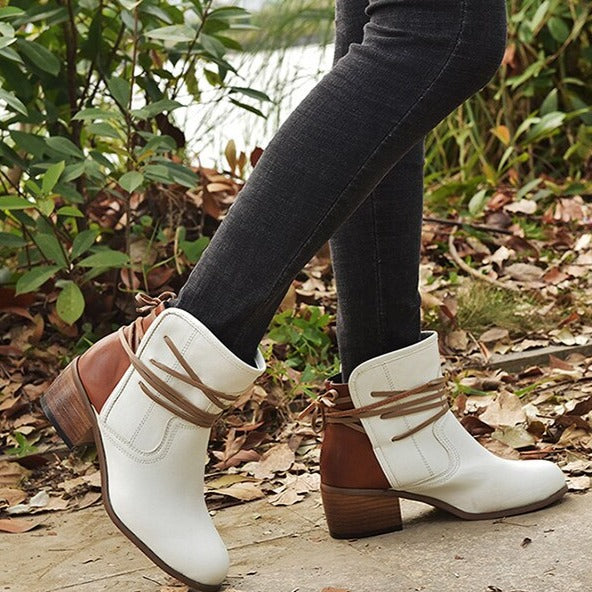 Retro Ankle Boots Round Toe