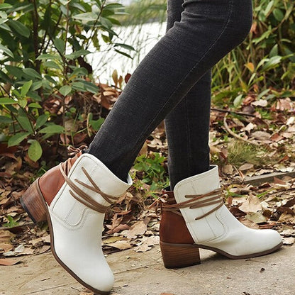 Retro Ankle Boots Round Toe