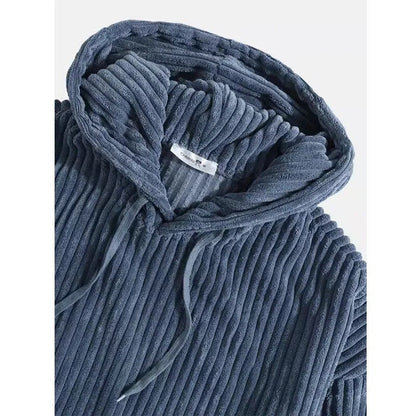 Stylische Herren Cordjacke Kapuze Modern - IdealeKleiden