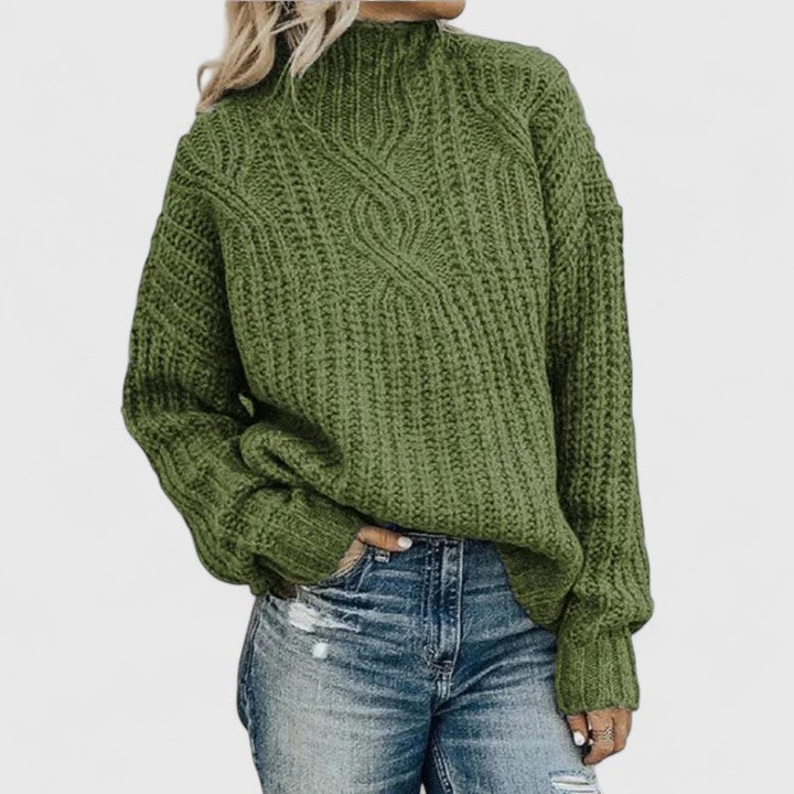Women's Winter Pullover Long Sleeve Ribbed Modern