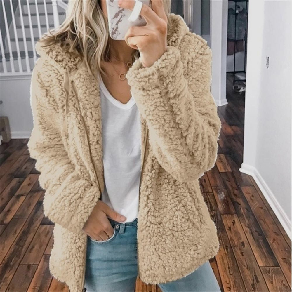 Soft women's jacket hood comfort