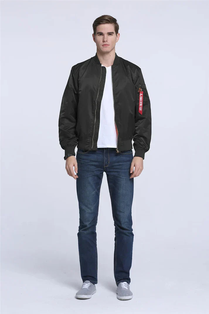 Leather Bomber Jacket Cool Vintage Look