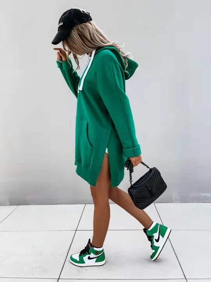 Warm winter jacket long-sleeved with hood