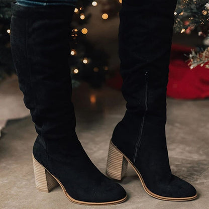 Stylish Suede Knee-High Boots