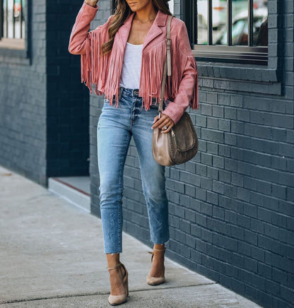 Fashionable Fringe Jacket Short Cut