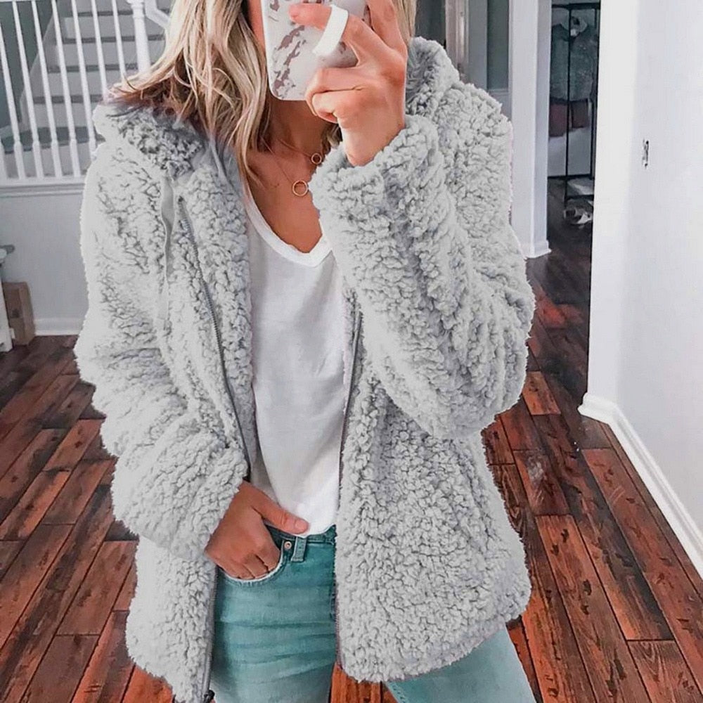 Soft women's jacket hood comfort