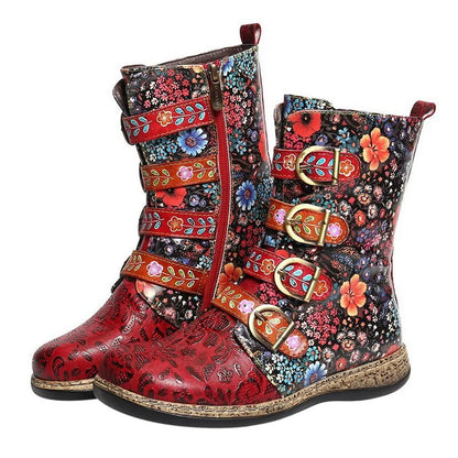 Stylish Boots Women Retro Design Metal Buckle