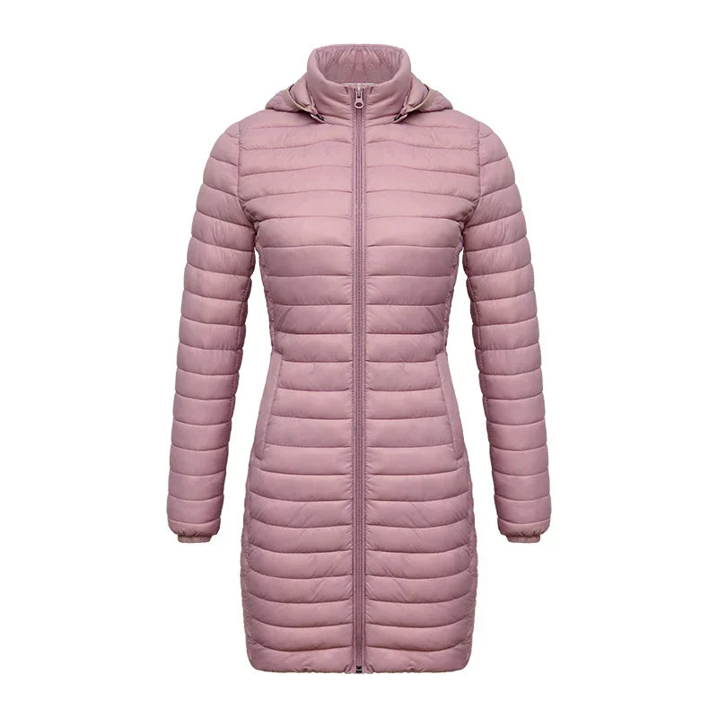 Slim winter jacket zipper hood cotton