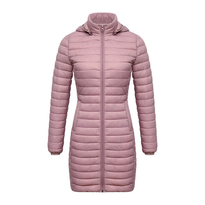 Slim winter jacket zipper hood cotton