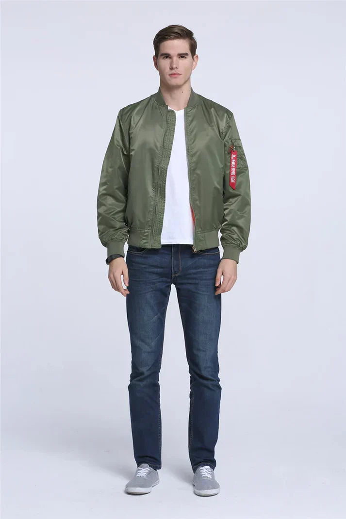 Leather Bomber Jacket Cool Vintage Look