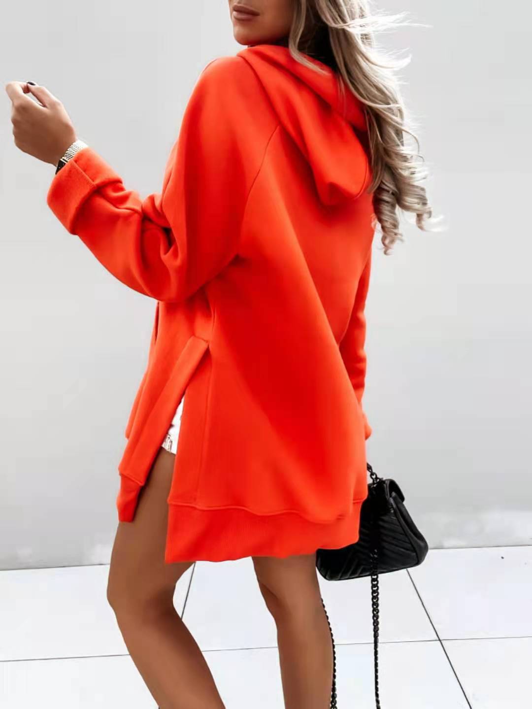 Warm winter jacket long-sleeved with hood