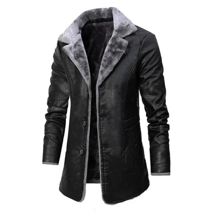 Men's parka with sheepskin lining