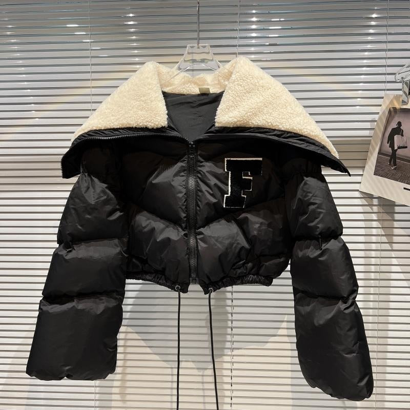 Retro Parka Cropped Jacket for Women
