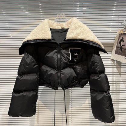 Retro Parka Cropped Jacket for Women