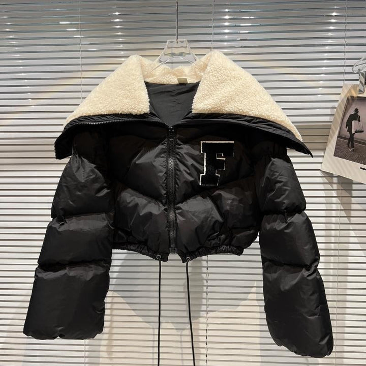 Retro Parka Cropped Jacket for Women