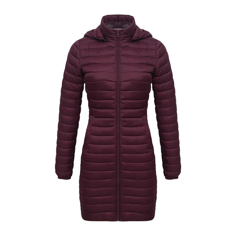 Slim winter jacket zipper hood cotton