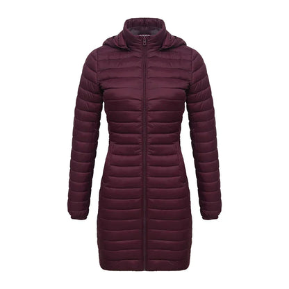 Slim winter jacket zipper hood cotton