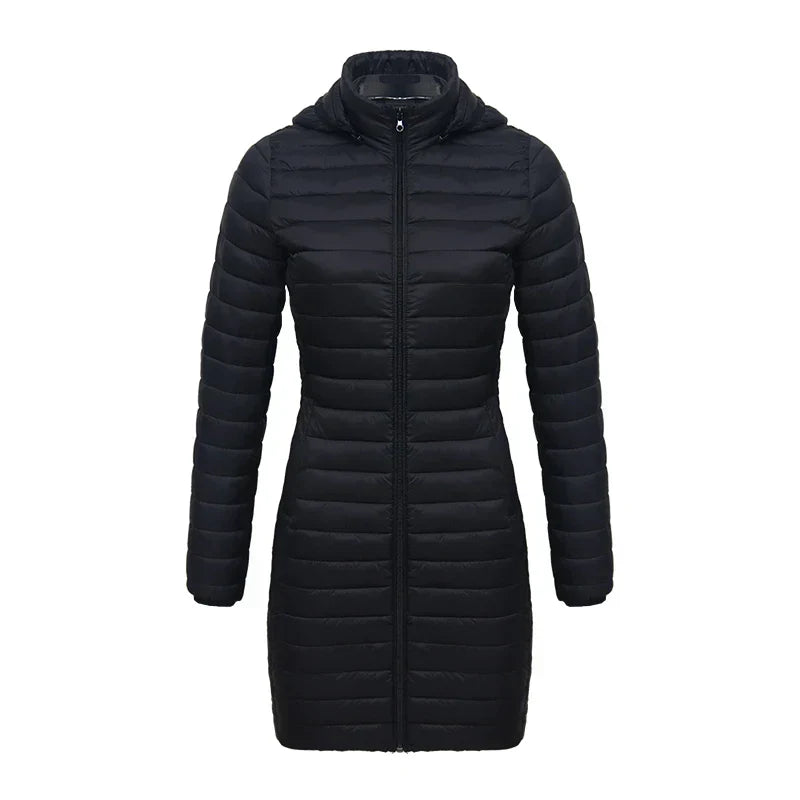 Slim winter jacket zipper hood cotton
