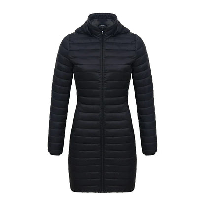 Slim winter jacket zipper hood cotton